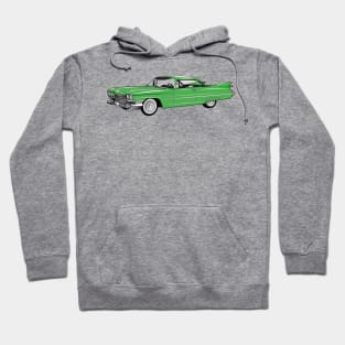 Classic car 1959 cartoon illustration Hoodie